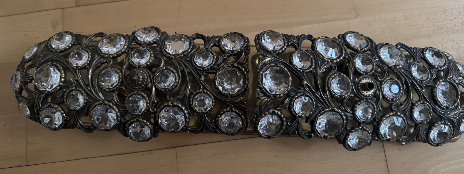 Golden  Vintage Crystal Wall Sconce By Palwa, Germany Circa 1960 1969 Crystal And Brass photo 450.0