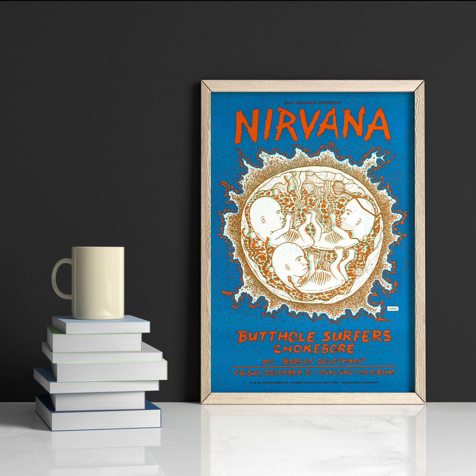 Nirvana Concert Poster For The Oakland Coliseum, California, 1993 photo Art