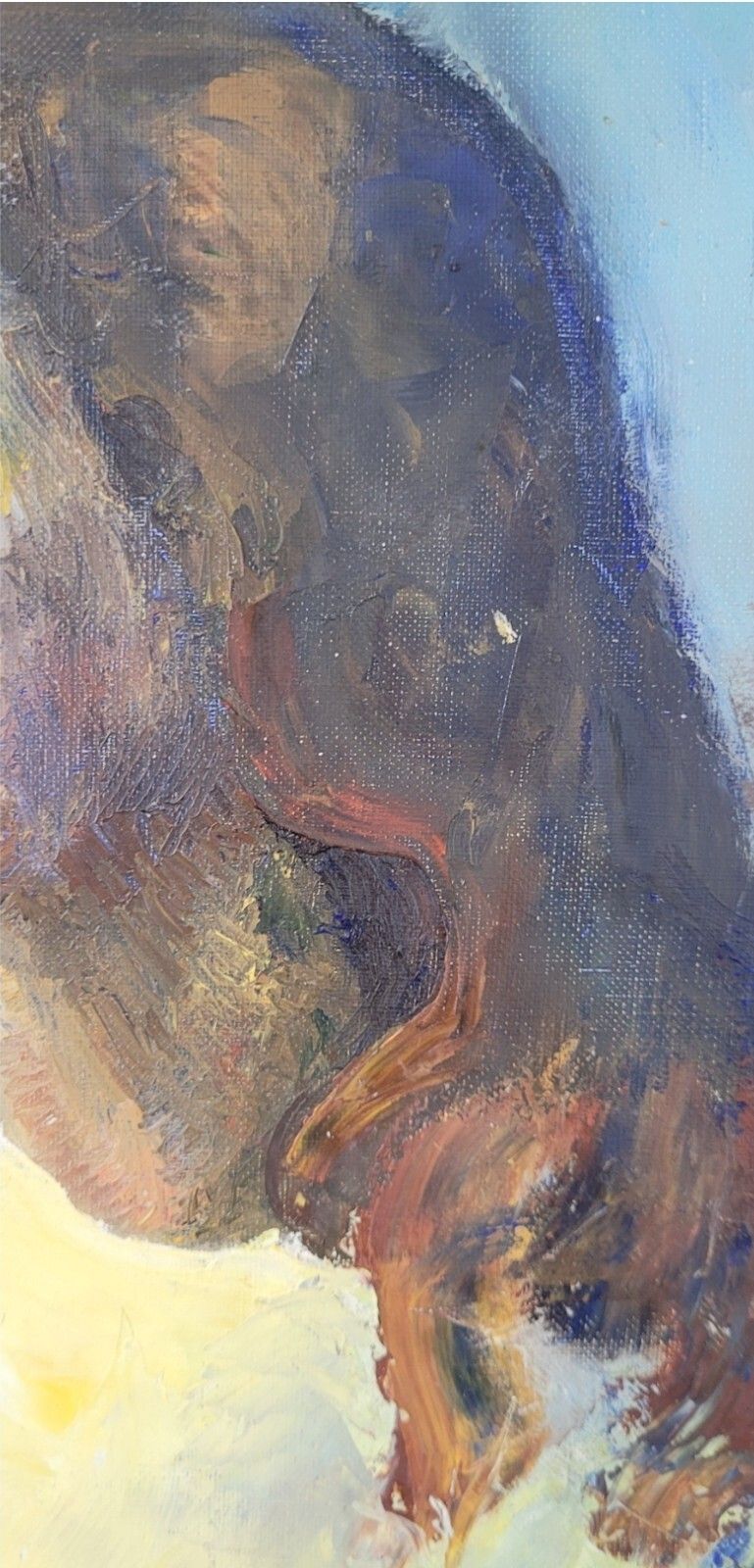 Antique Oil Painting Portrait Woman Impressionist 20th Century photo furniture