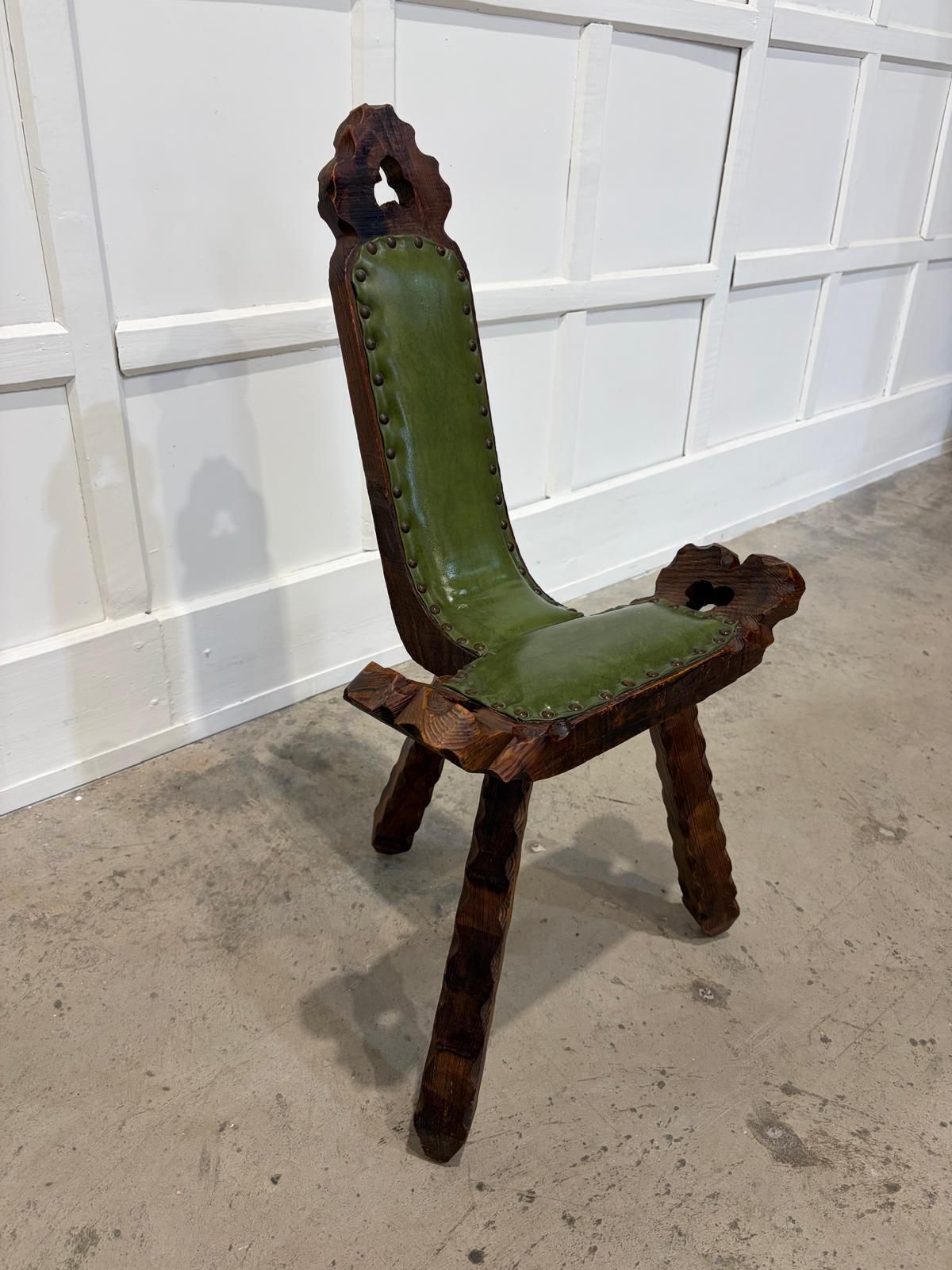 Spanish Brutalist Chair In Wood photo Furniture
