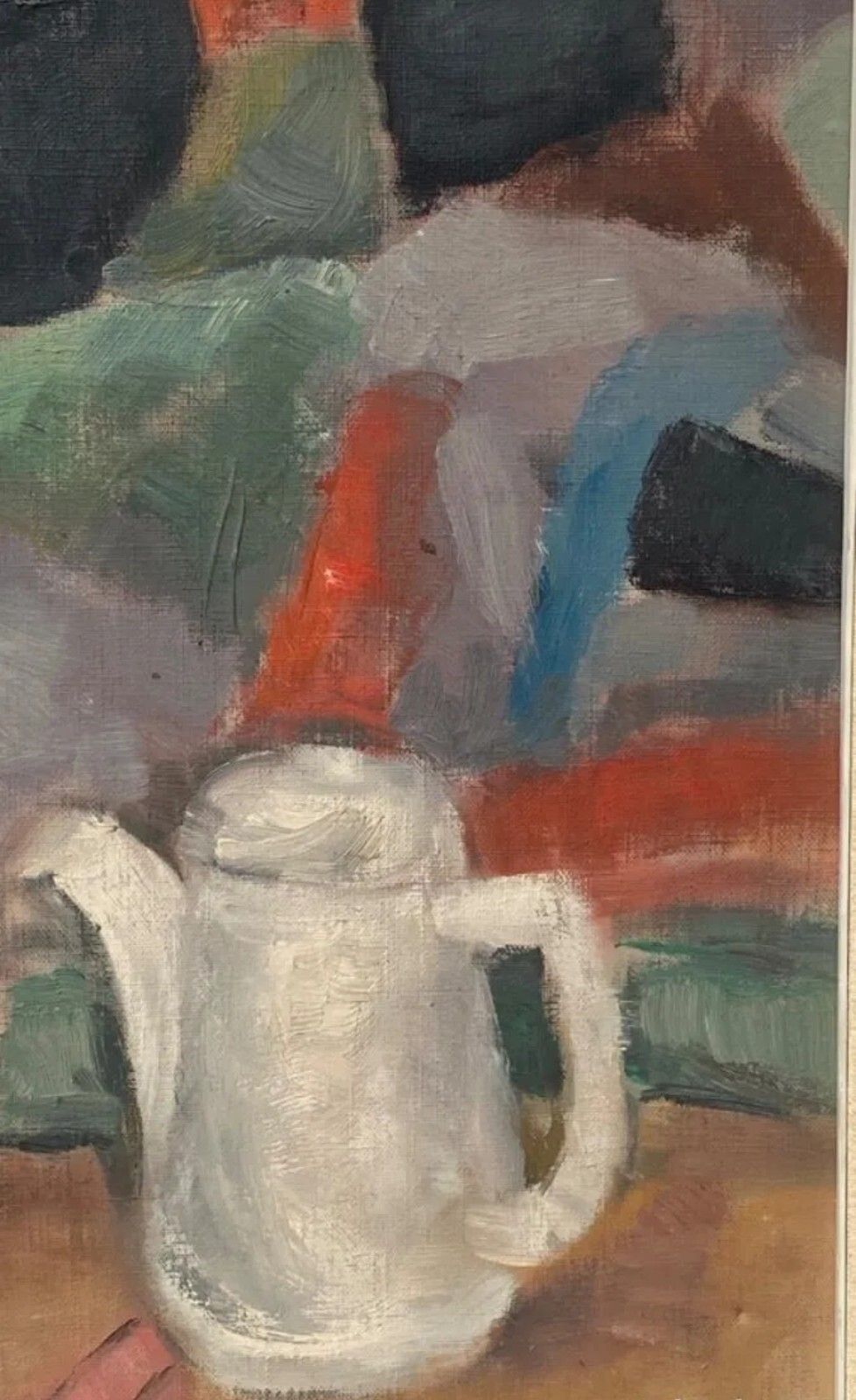 Antique Impressionist Still Life Oil Painting Cups 20th Century photo buy