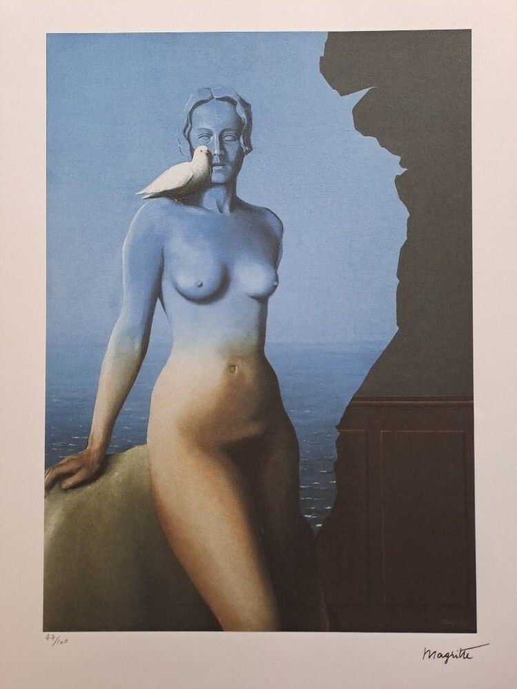 Rene Magritte Signiert Black Magic Zertifikat Spadem Paris