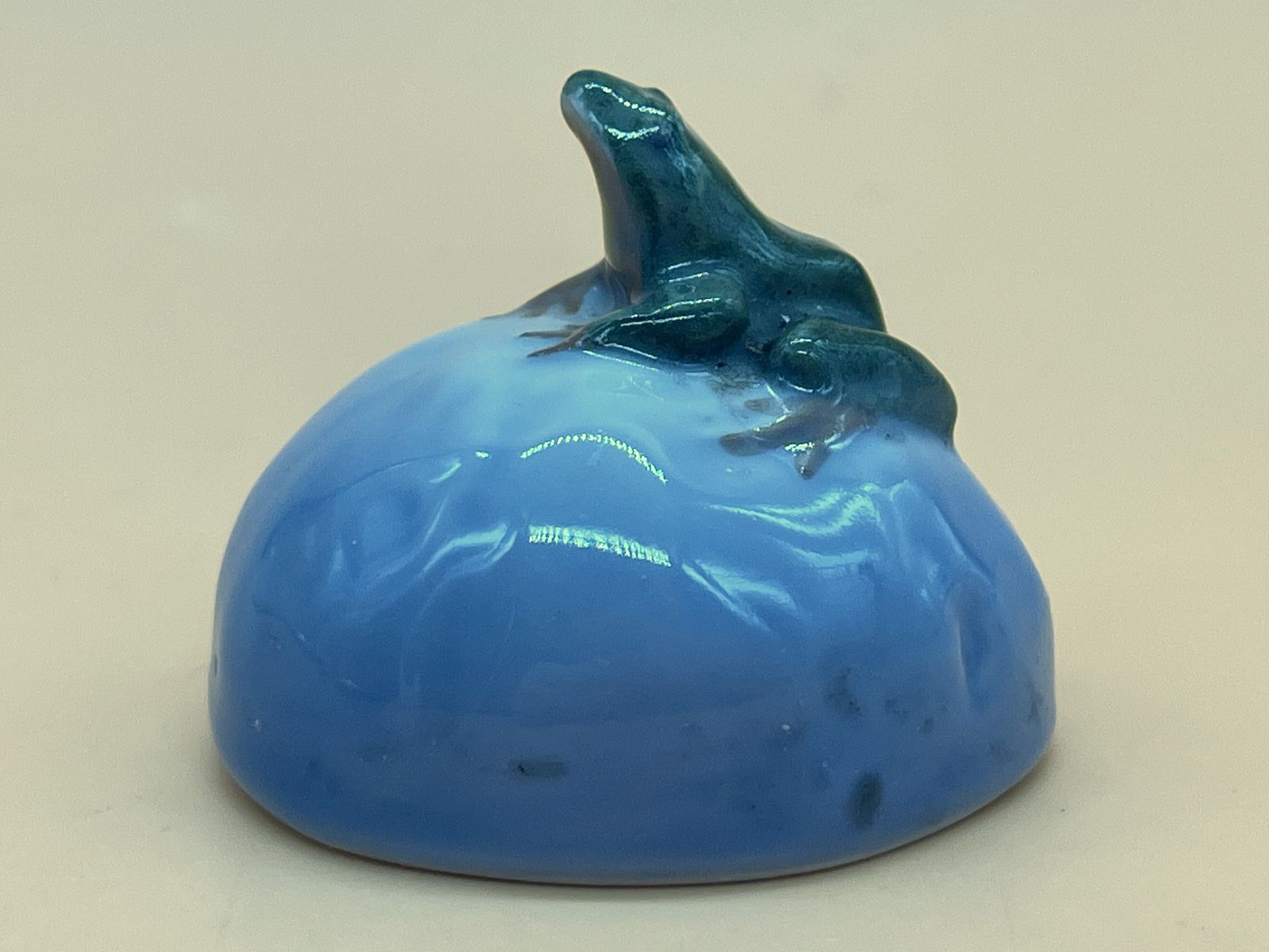 Royal Copenhagen Porcelain Frog On A Rock Figurine. No. 507.