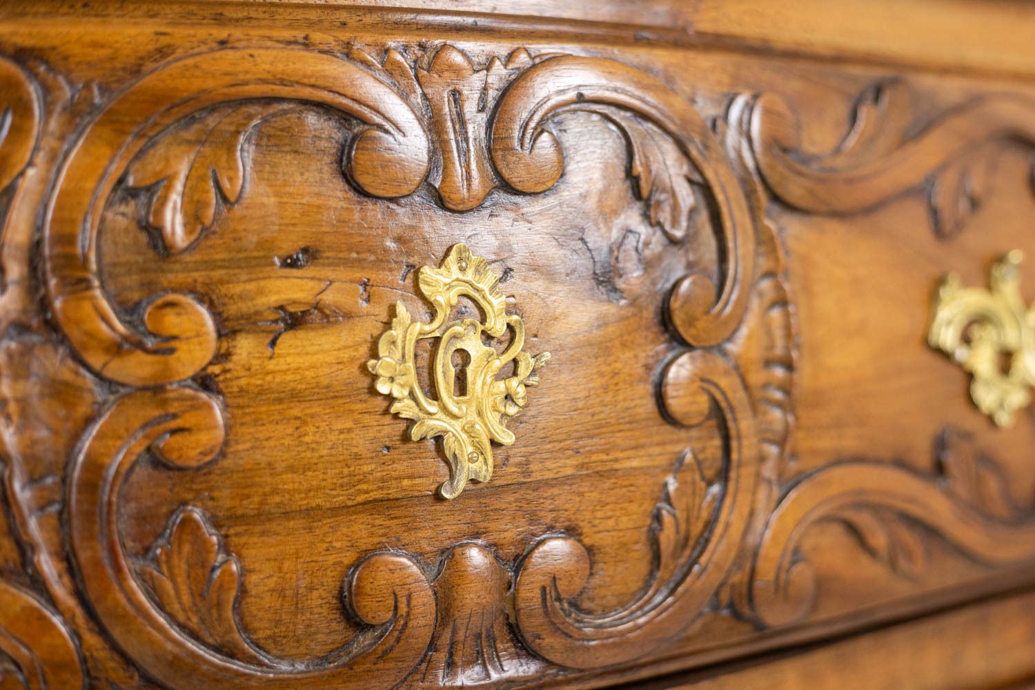 Curved Chest Of Drawers, Known As A Nîmoise, In Walnut, With Two Drawers. 18th Century. photo Furniture