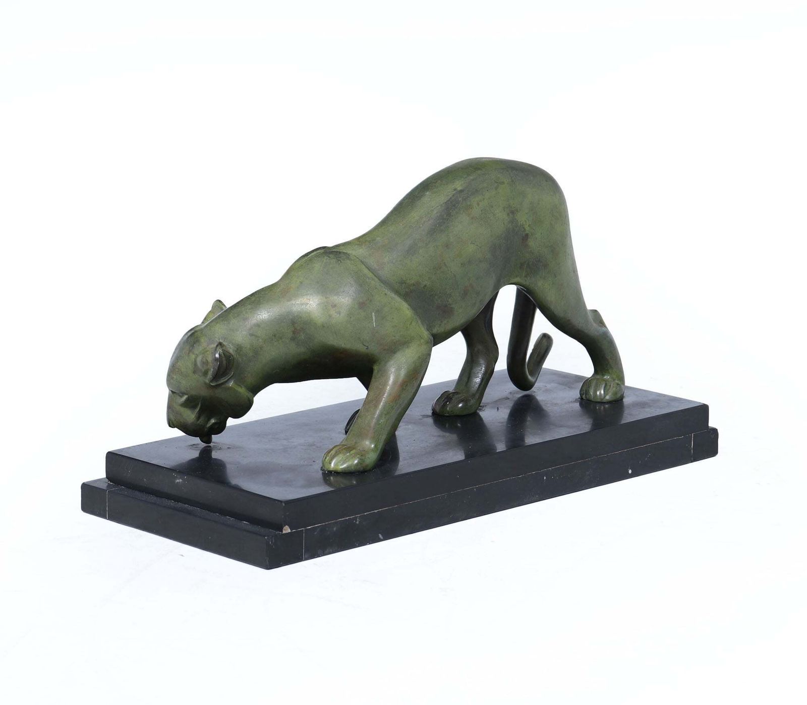French Art Deco Bronze Panther By Irénée Rochard, C.1920s photo vintage