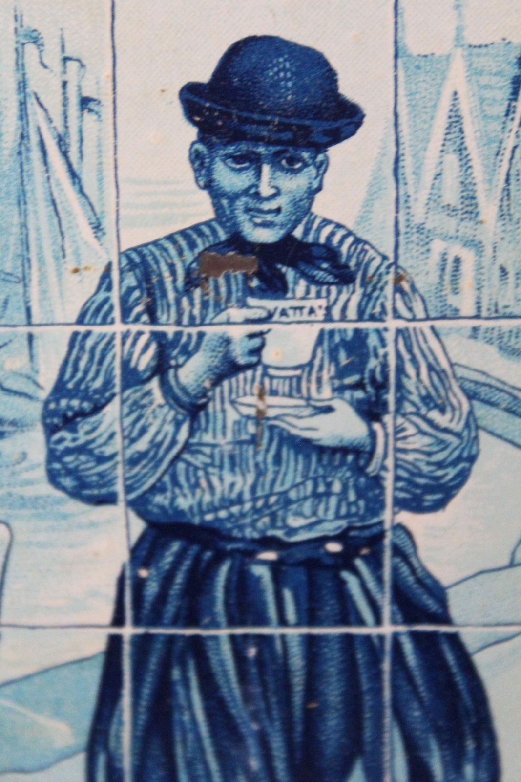 Zeldzame Grote Antieke Cacaoblik, 1 Kilo Blik Kwatta Cacao Olanda, Chocolade, J. B. Gabriels Brussel, Hollands Blauw Wit Decor, Ca. 1915 photo Woonaccessoires