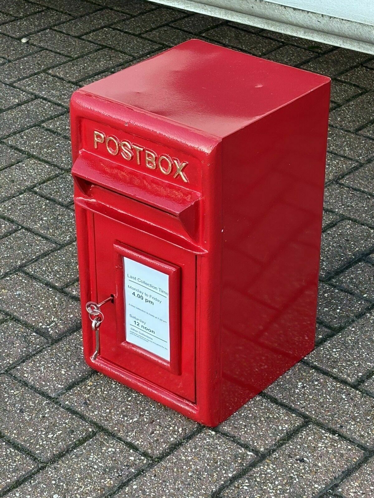 Red Post Box. With 2 Keys. Cast Iron & Steel. We Ship Worldwide. photo for sale