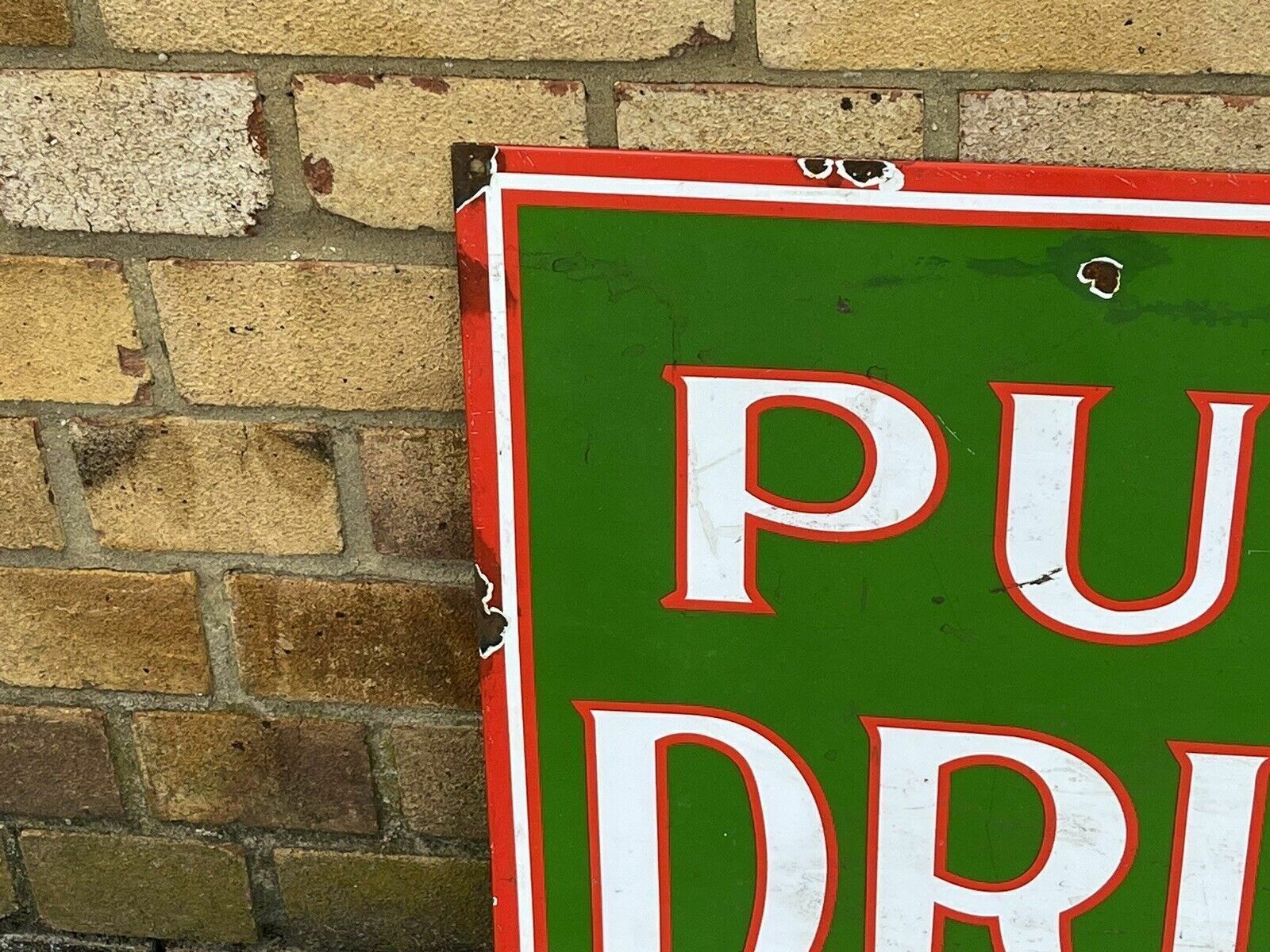 Drugstore Enamel Sign, Large In Size, Heavy And Good Quality. photo buy