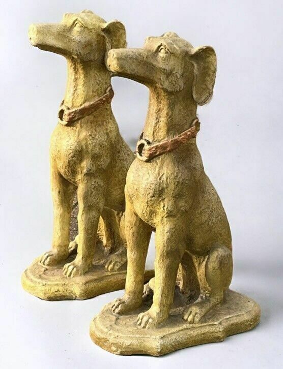Life Size Pair Of Garden Dog Statues