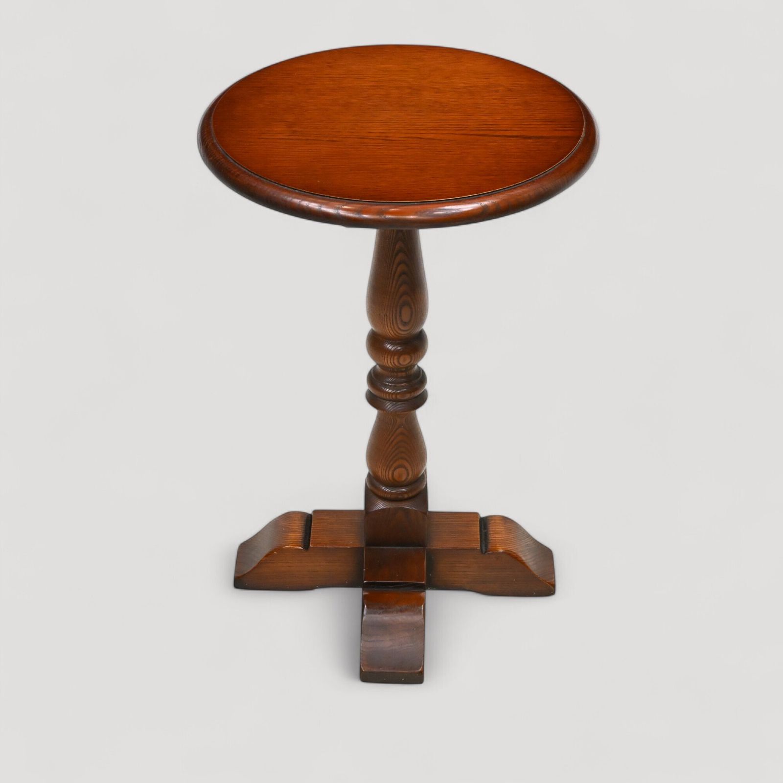 Old Charm Side Table Pedestal Tudor Brown Model 2217 Vgc Free Delivery* photo furniture