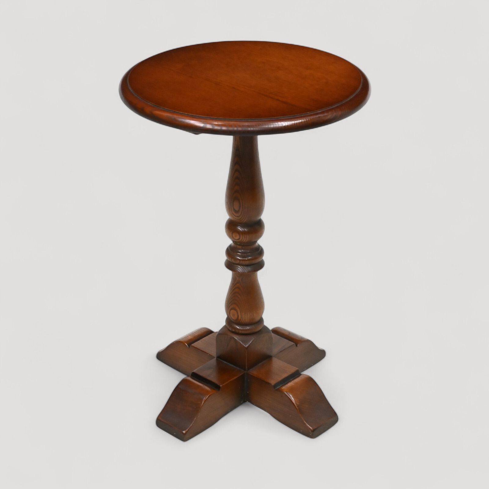 Old Charm Side Table Pedestal Tudor Brown Model 2217 Vgc Free Delivery*