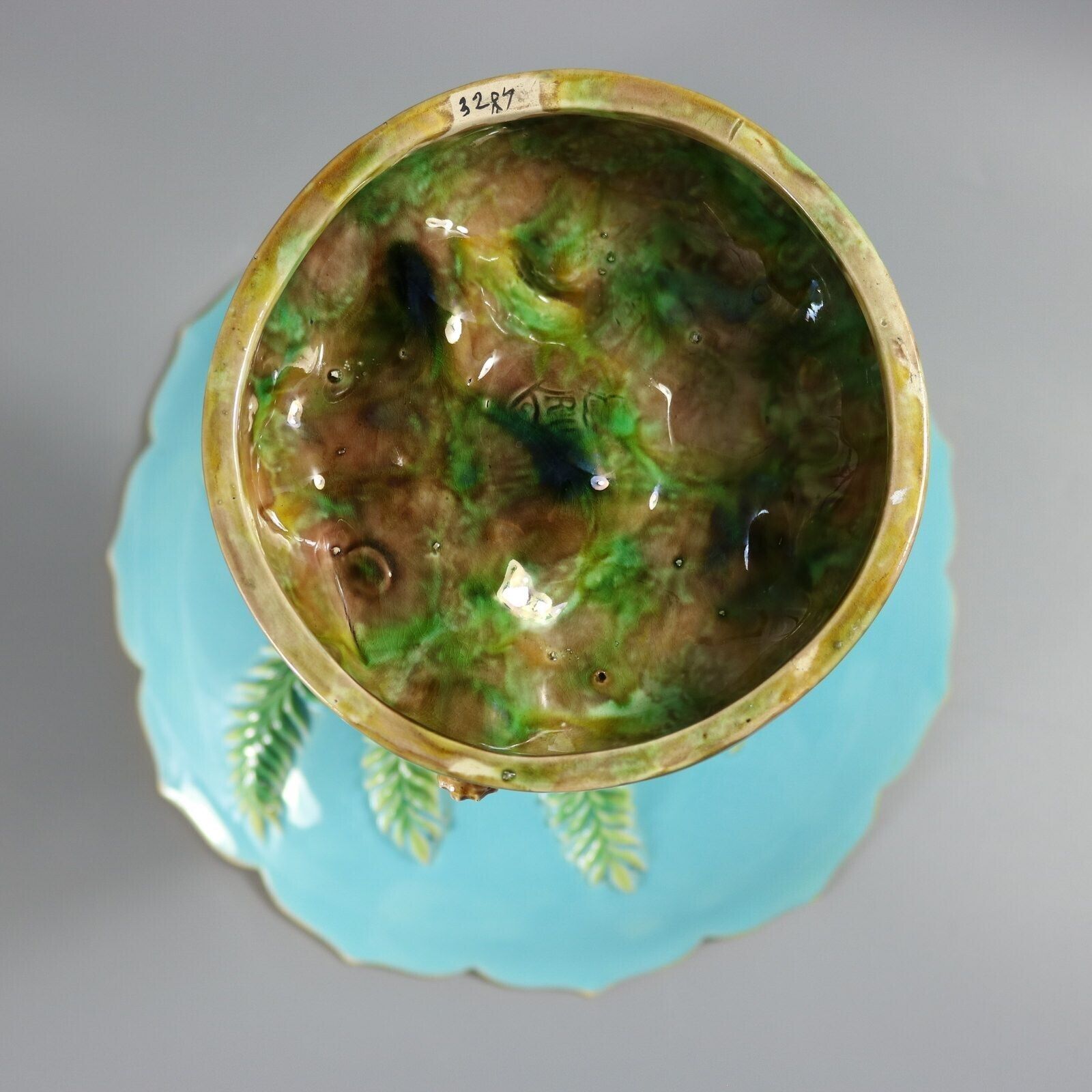 photo buy George Jones Majolica Africa Lions Compote