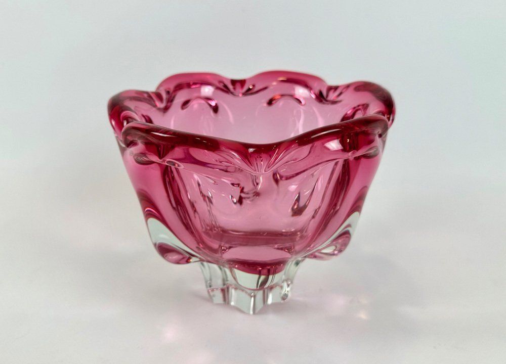Bohemian Glass Bowl By Josef Hospodka For Chribska Glassworks, 1960s photo for sale