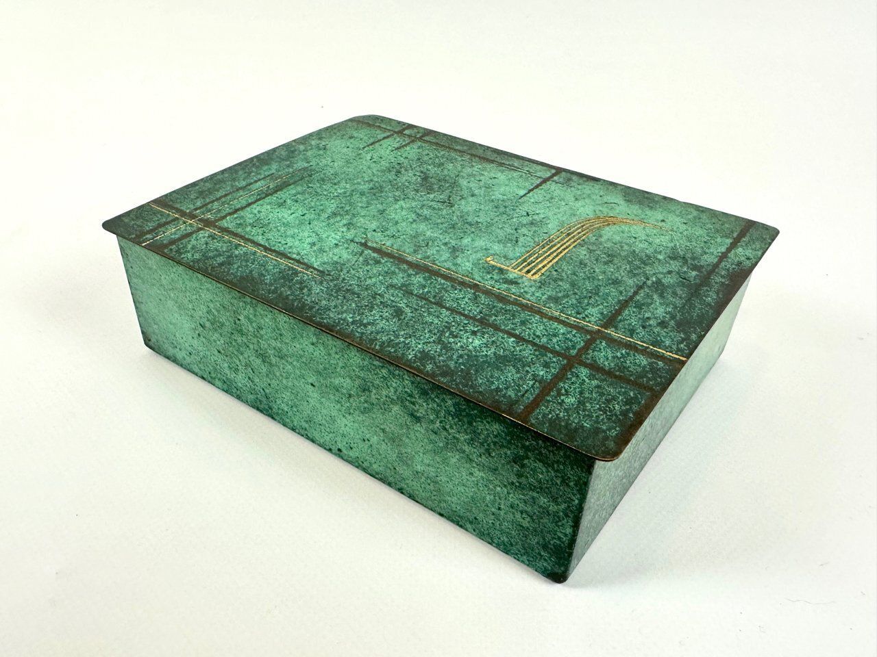 Art Deco Brass Jewelry Box From Wmf Ikora, 1930s photo for sale