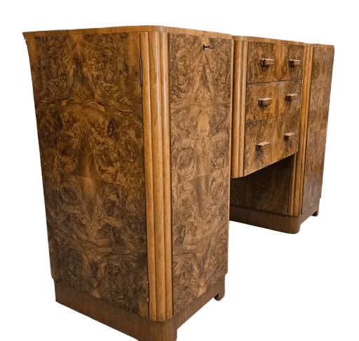photo furniture Art Deco Sideboard With A Stunning Figured Walnut