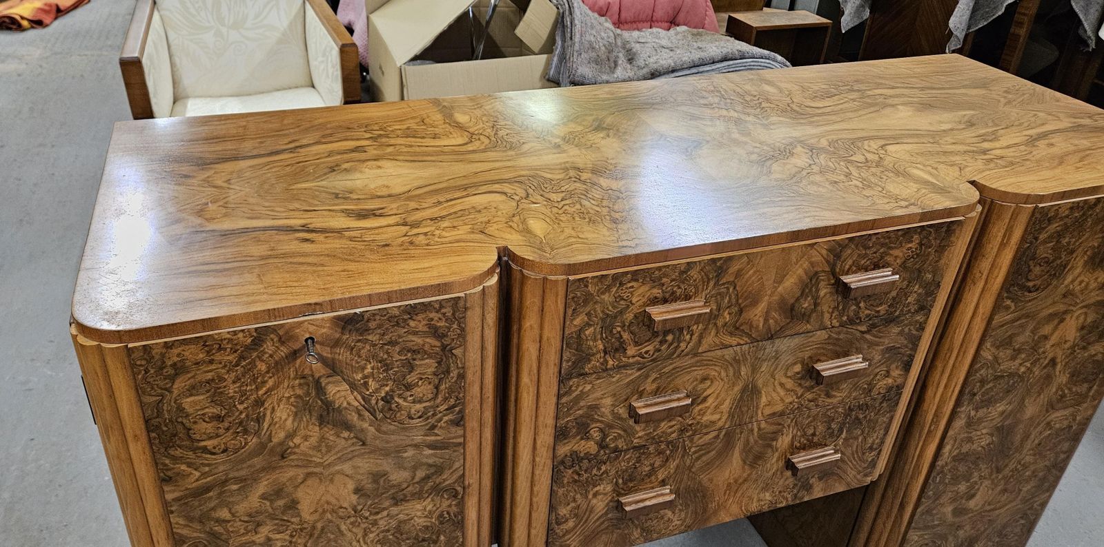 photo buy Art Deco Sideboard With A Stunning Figured Walnut