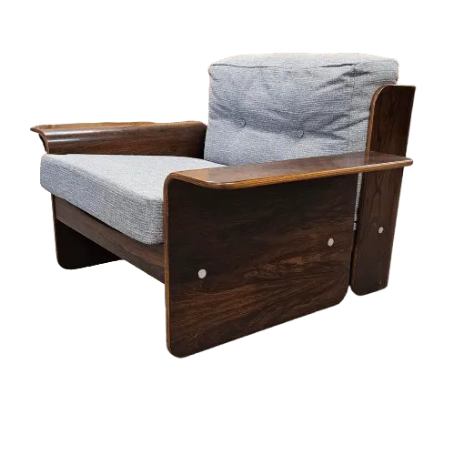 Vintage Rosewood Bentwood Lounge Chair photo for sale