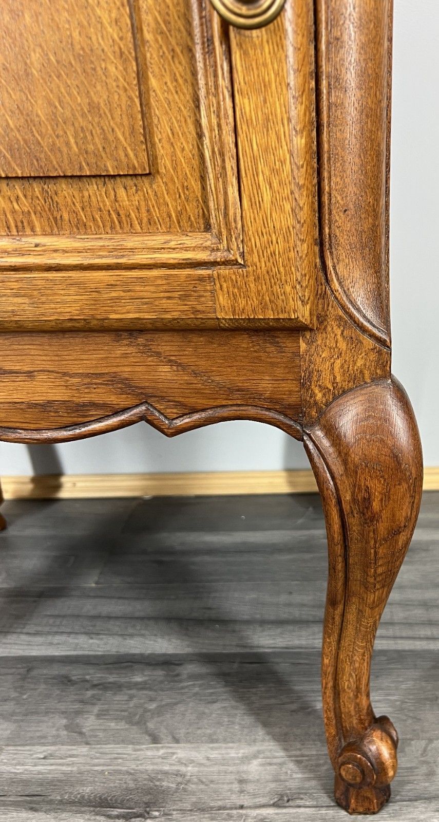 Pair Of  Bedside Tables Vintage French Louis Oak Nightstands Cabinets Lot 4261 photo Furniture