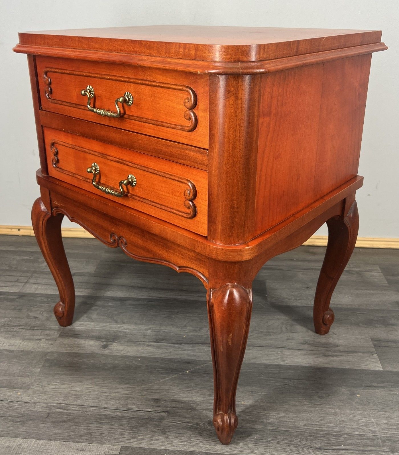 Bedside Table Vintage French Louis XVI Carved Nightstand Cabinet Lot 4266 photo 169.0