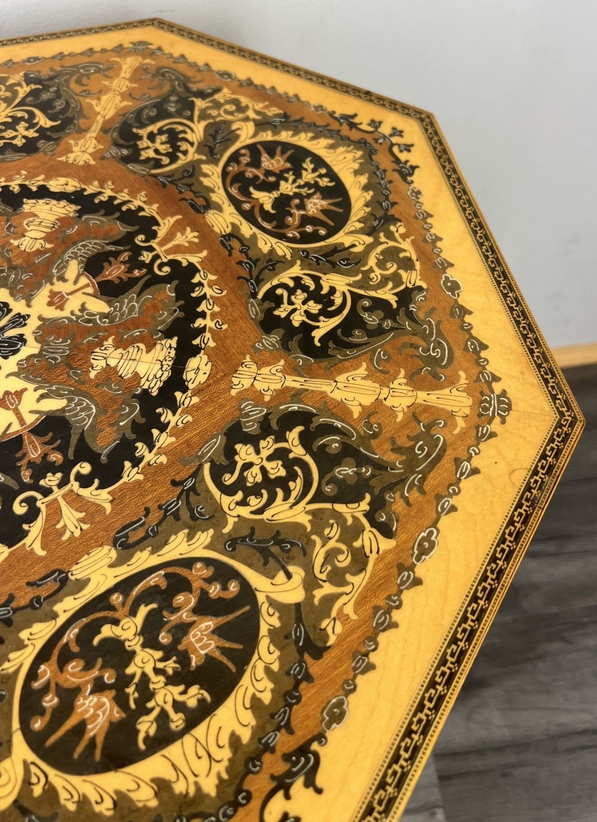Vintage French Marquetry Octagonal Jewellery Table With Music Box Lot 4258 photo 299.0