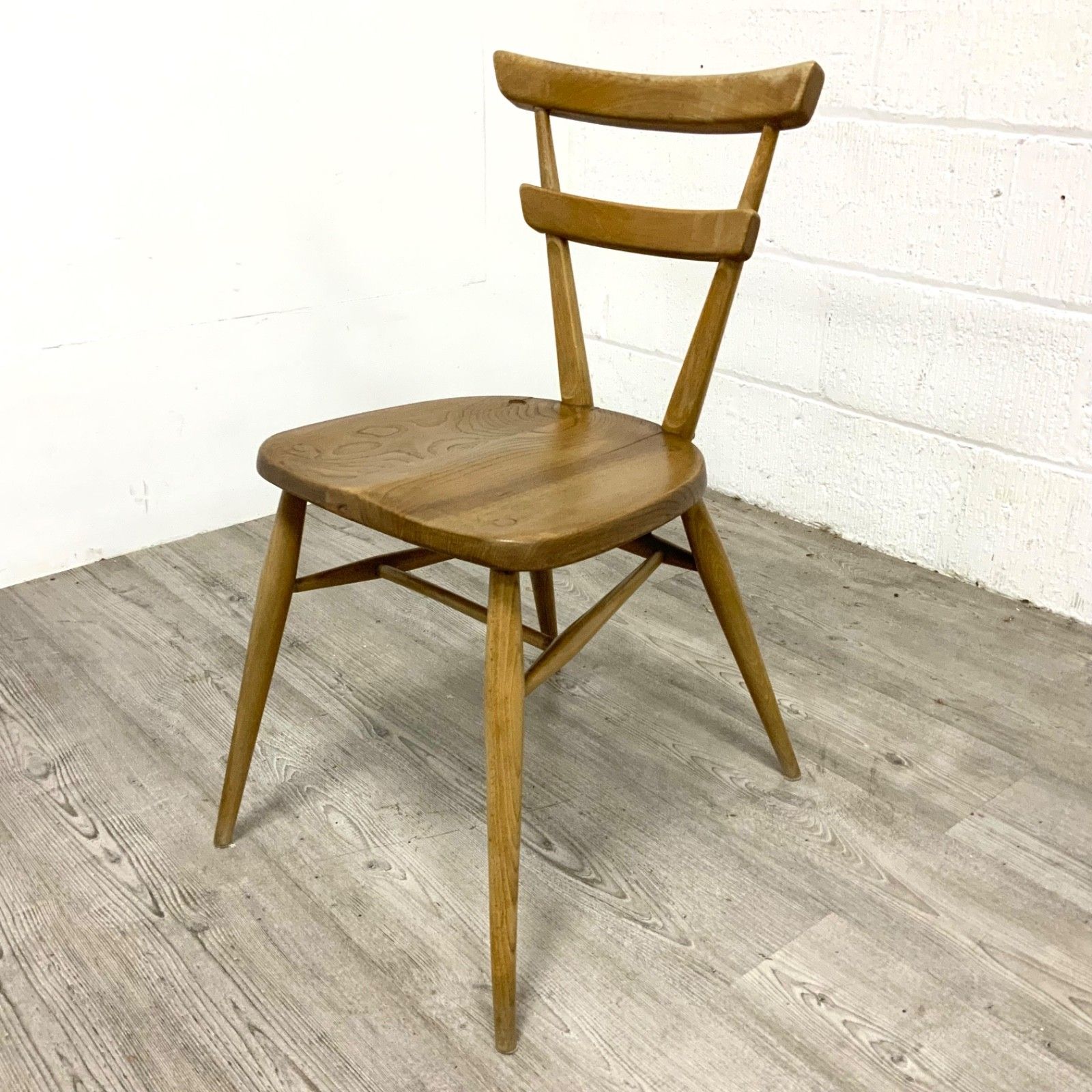 595.0 A Pair Of Ercol Model 461 “Green Dot” Adult Size Stacking Chairs 1960 photo