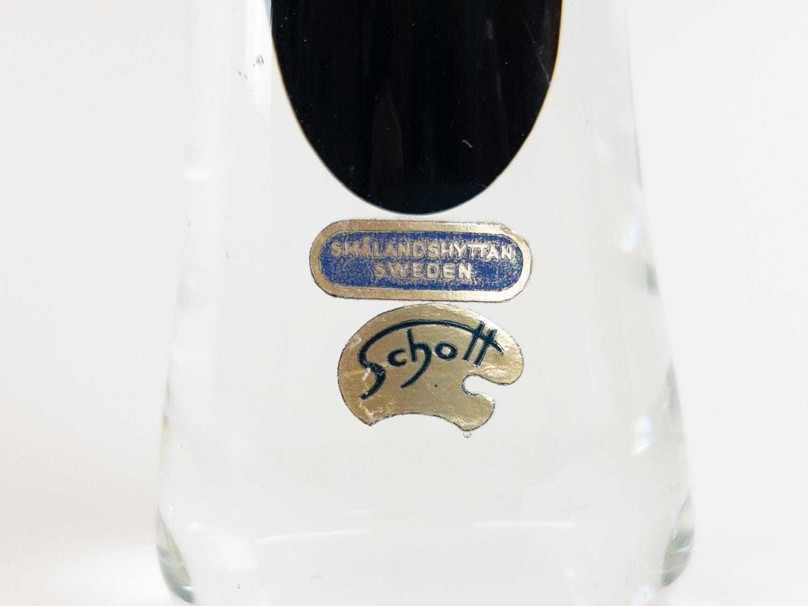 Josef Schott Art Glass Vase: Smokey Grey Smalandshyttan, Sweden photo for sale