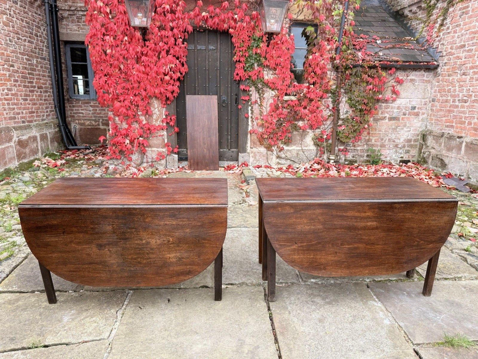 photo for sale Exceptional Quality English Antique Mahogany D End Georgian Dining Table C1790
