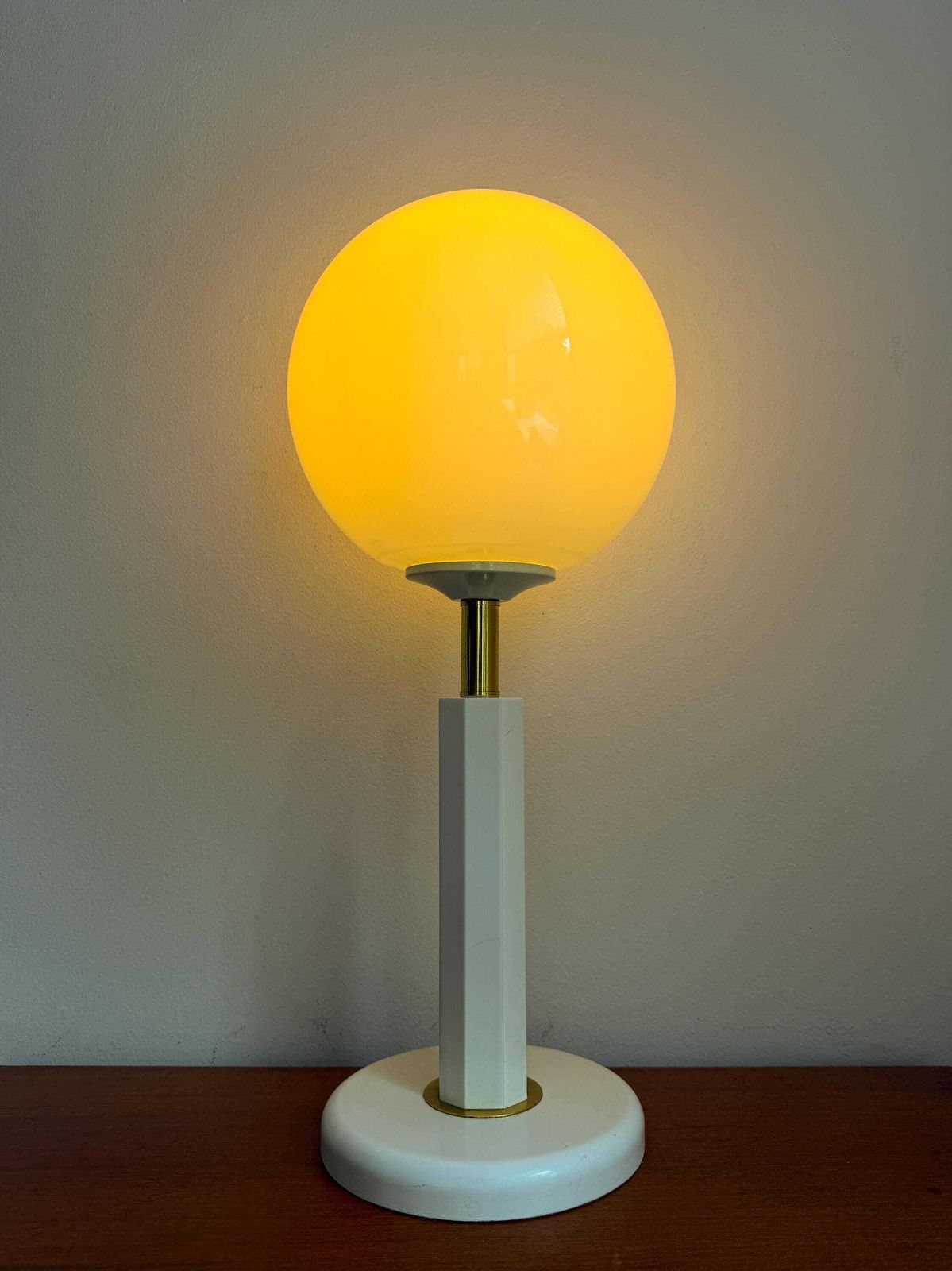 Vintage Bony Design Tafellamp | Hout, Messing, Glas | Dutch Design | Jaren '80 | Mid Century photo buy