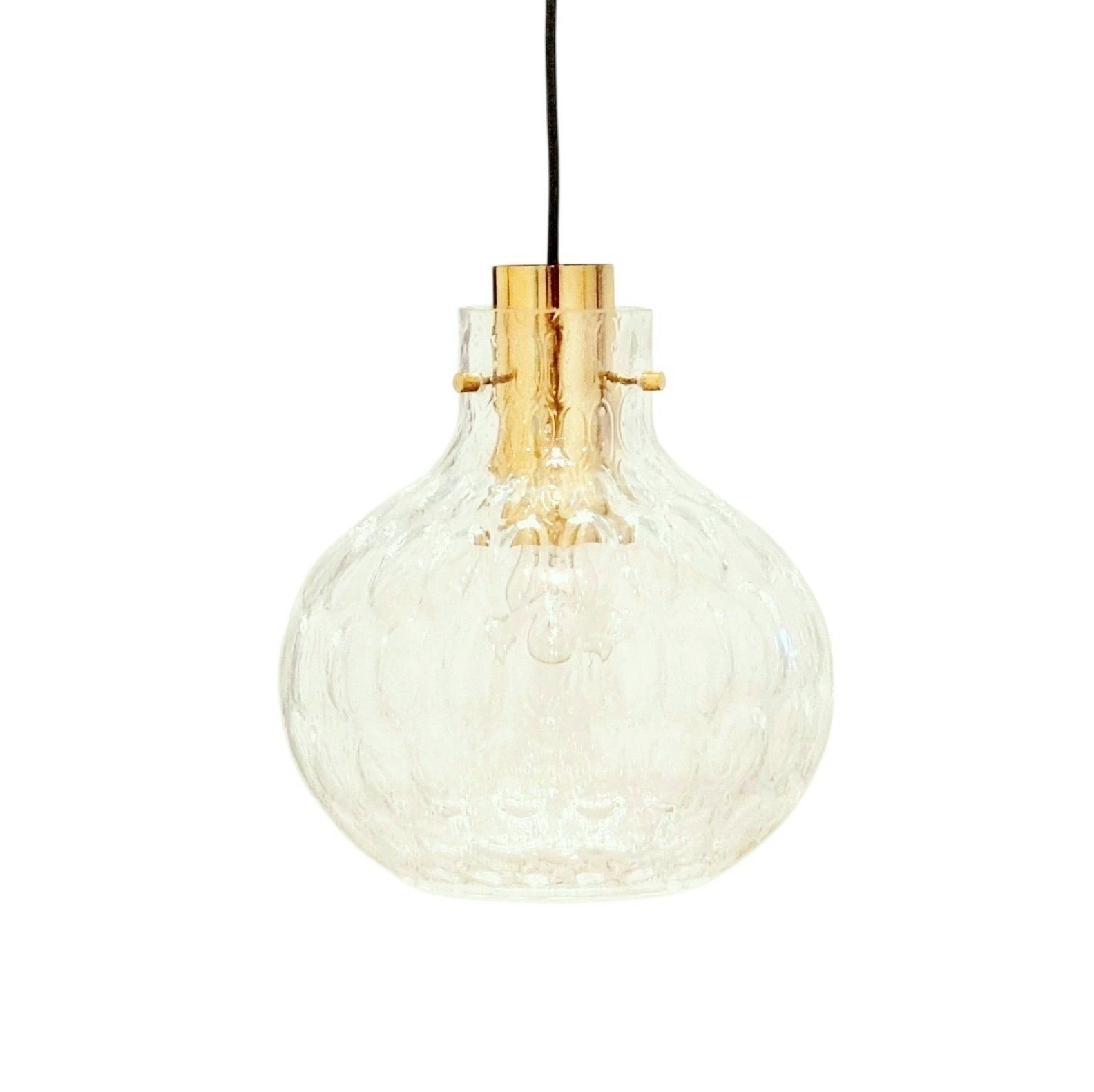 Mid Century Bubble Glass & Messing Plafondlamp Van Helena Tynell Voor Limburg, Duitsland, Jaren 1960