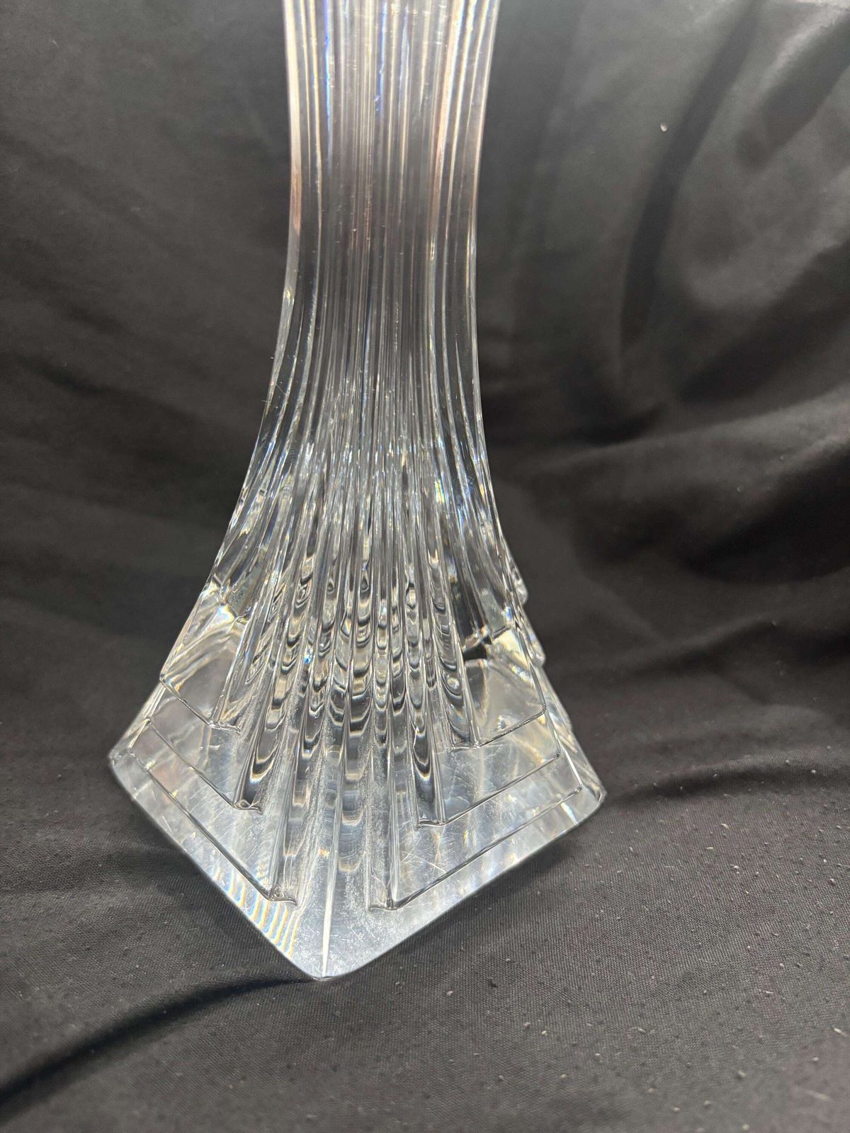 Large Crystal Art Deco Style Candle Holders By Mikasa 10" photo 104.0