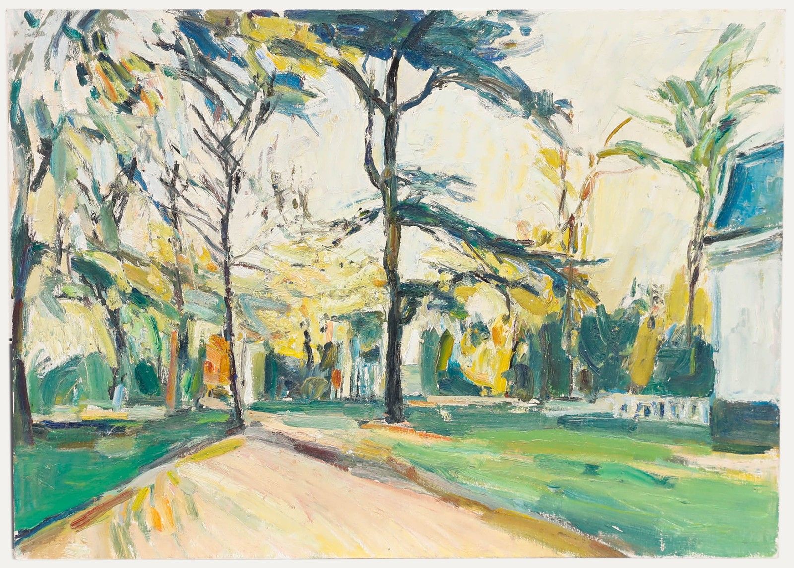 Charles Betremieux (1919 1997) 20th Century Oil, Afternoon In The Park