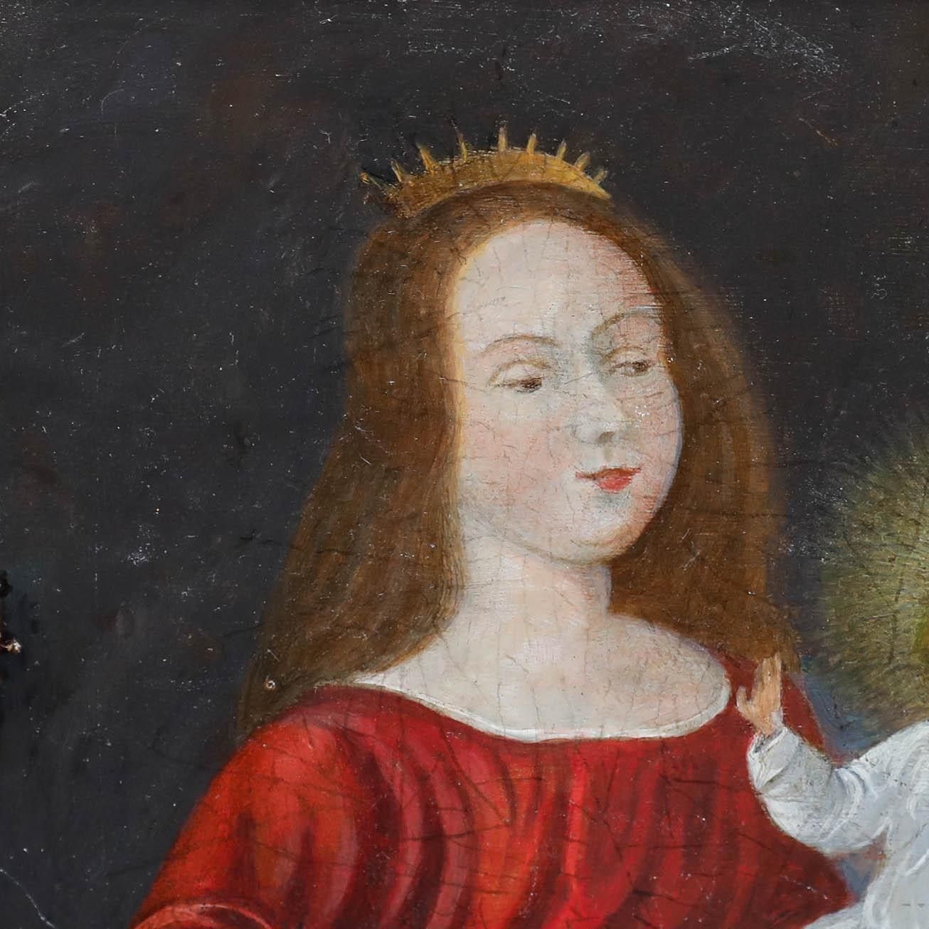 19th Century Oil Madonna And Child photo Art