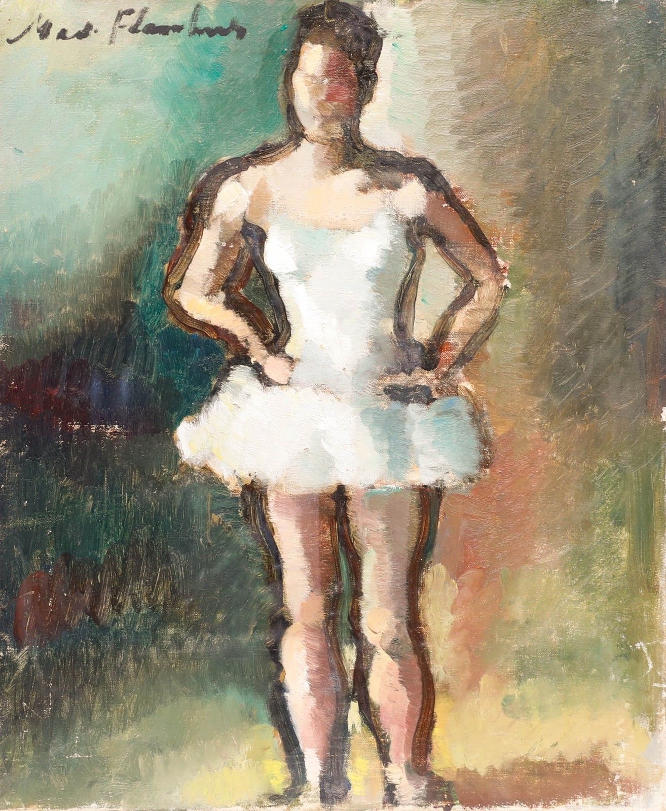 Madeleine Flaschner (1933 2022) 1950 Oil, The Ballerina photo Art