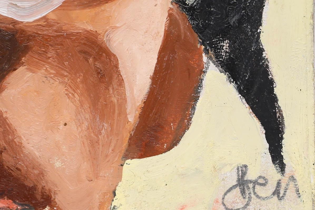 Ben Carrivick Contemporary Oil, Fragments Of A Face On Yellow photo 195.0
