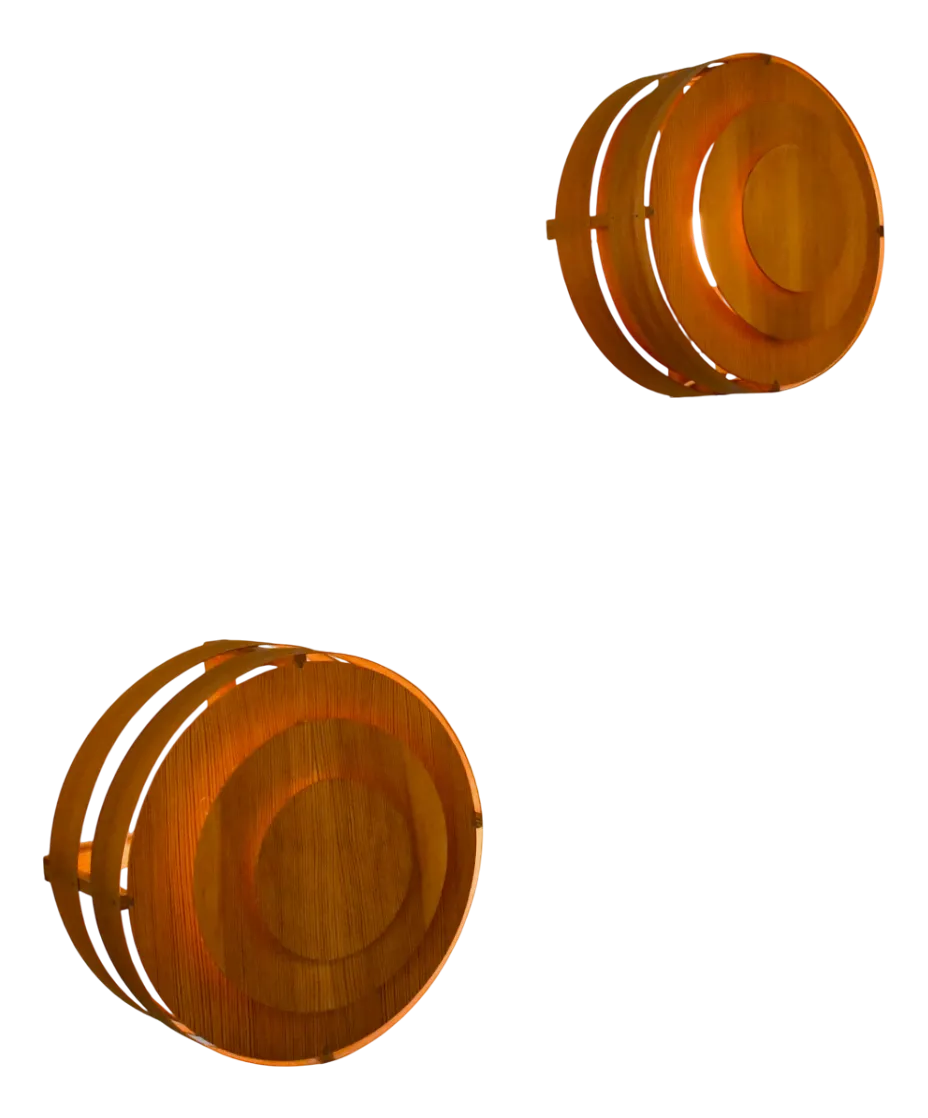 Prototype Pine Veneer Scones By Hans Agne Jakobsson For Ellysett, 1961, Set Of 2