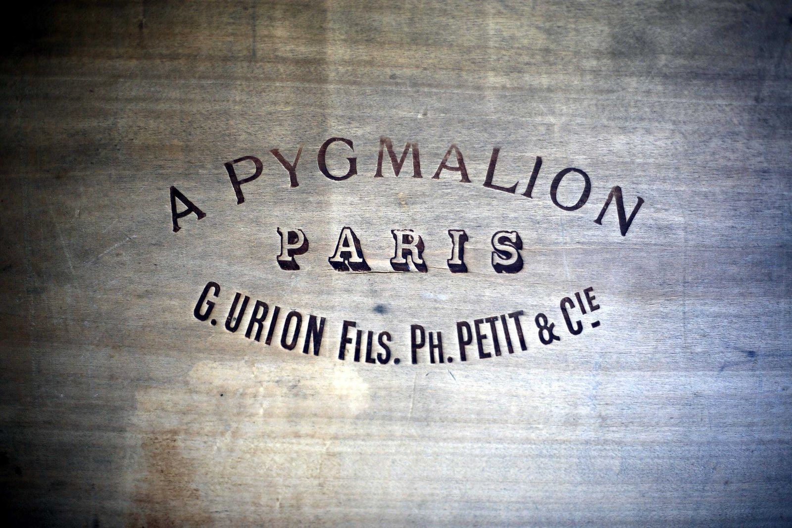 Antique Dress Box A Pygmalion Paris Store Large French Wooden Advertising Storage Box photo Home Decor