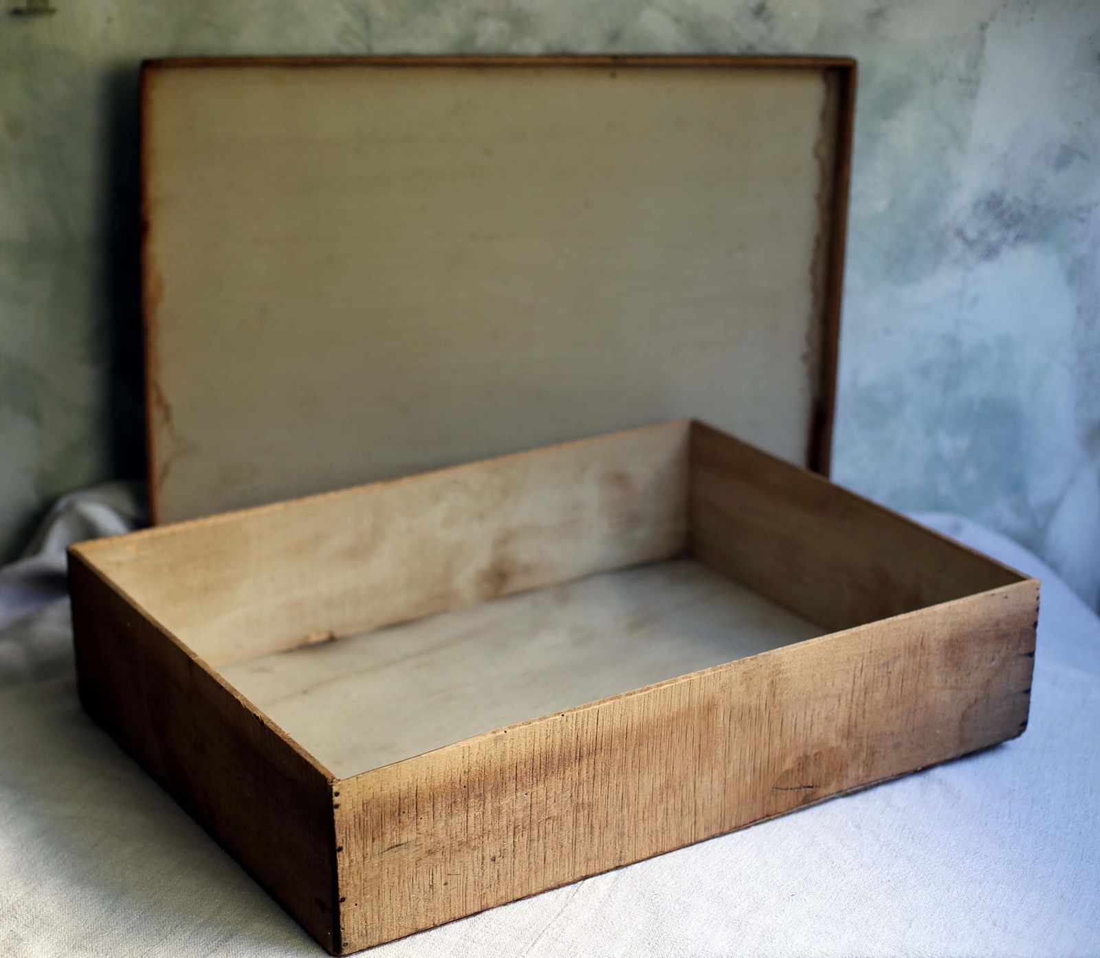 Home Decor Antique Dress Box A Pygmalion Paris Store Large French Wooden Advertising Storage Box photo