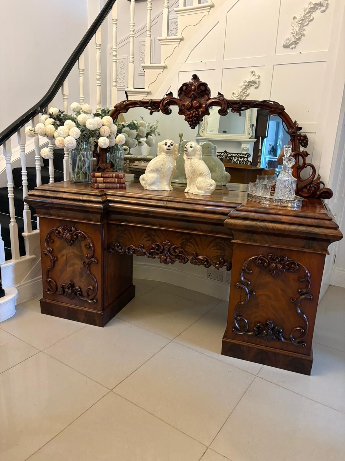 Outstanding Quality Antique 19th Century Carved Mahogany Sideboard photo for sale
