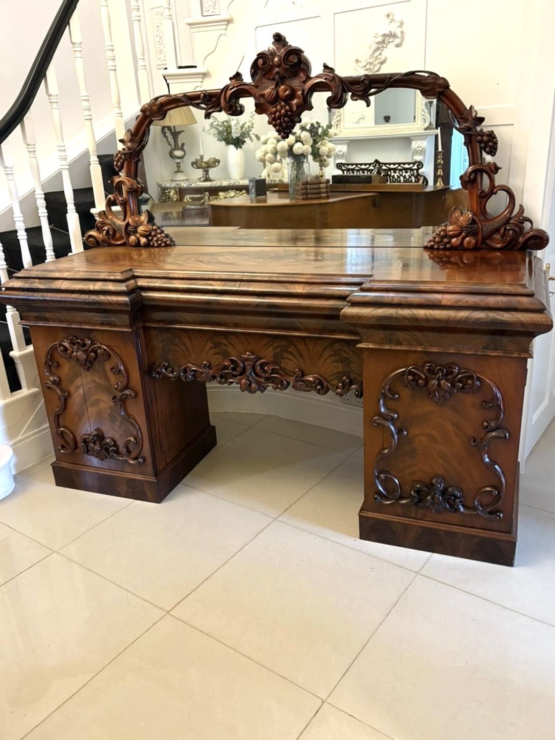 Outstanding Quality Antique 19th Century Carved Mahogany Sideboard