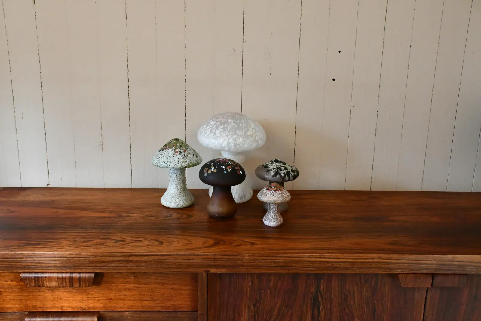 photo for sale Art Glass Mushrooms By Monica Backström For Kosta, 1970s, Set Of 5