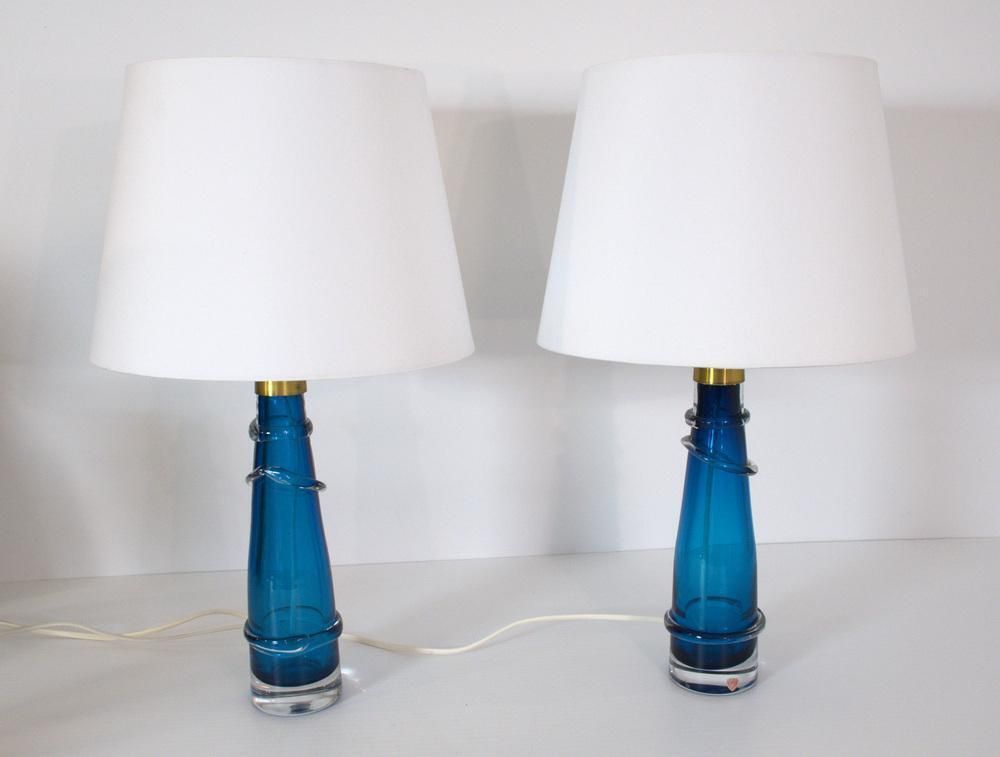 Swedish Art Glass Table Lamps By Carl Fagerlund For Orrefors, 1950s, Set Of 2 photo Lighting