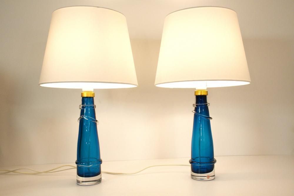 Swedish Art Glass Table Lamps By Carl Fagerlund For Orrefors, 1950s, Set Of 2 photo buy