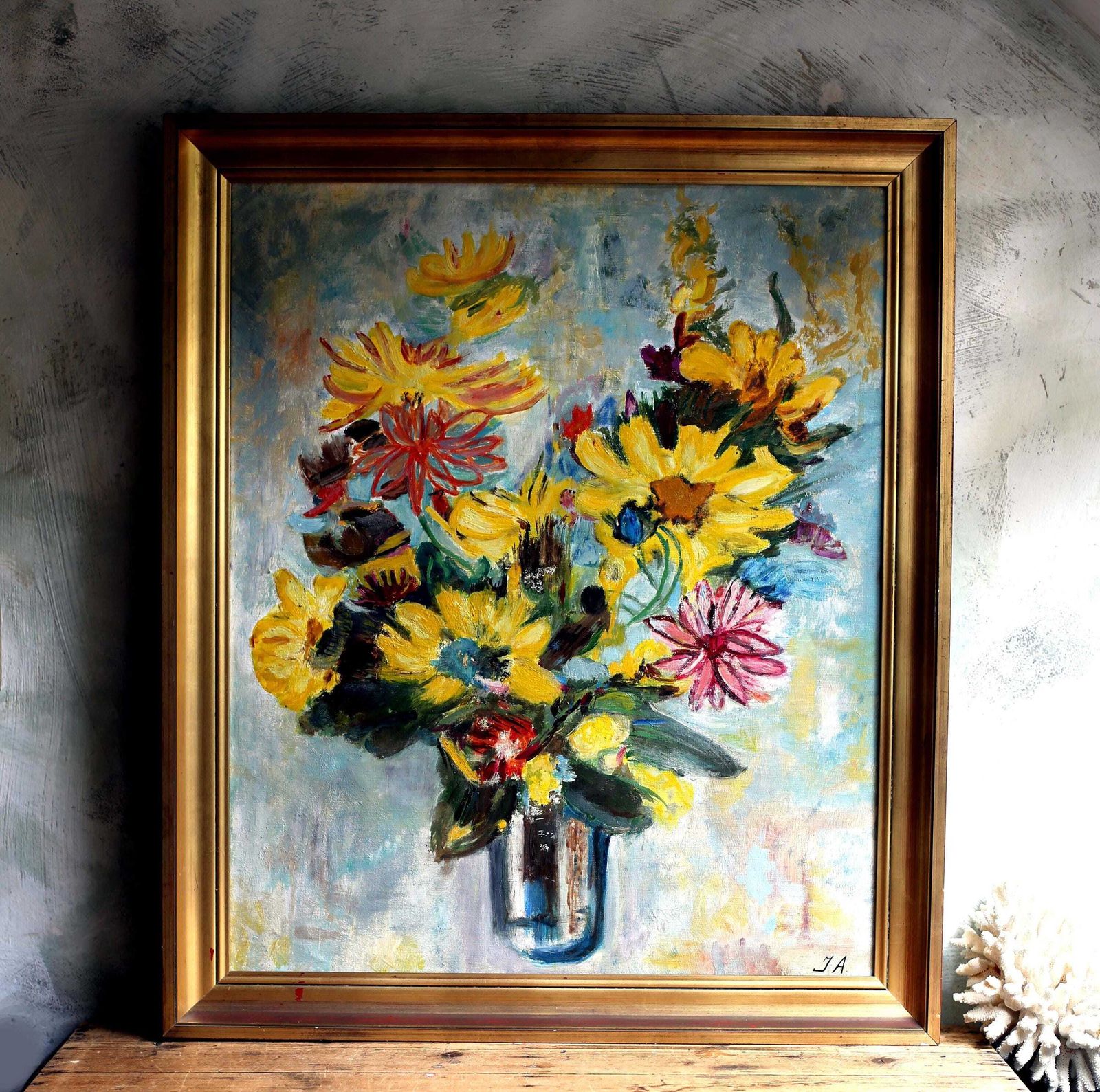 Large Original Still Life Oil Painting French Modern Floral Art photo Art
