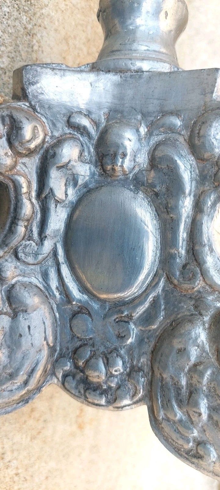 Antique Louis XIV Original Baroque Pewter Candlestick 17th/18th Century photo furniture