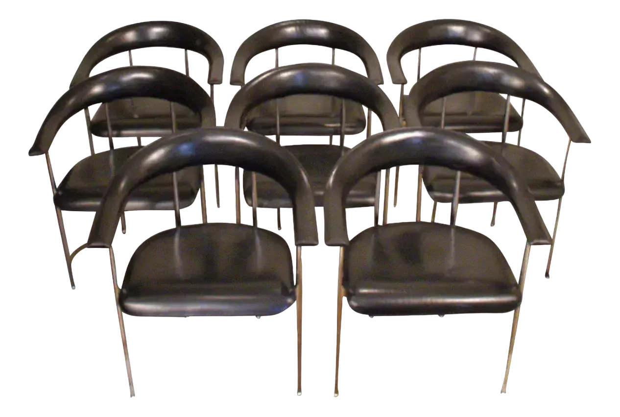 Italian Phase P40 Armchairs By Giancarlo Vegni & Gianfranco Gualtierotti For Fasem, Set Of 8