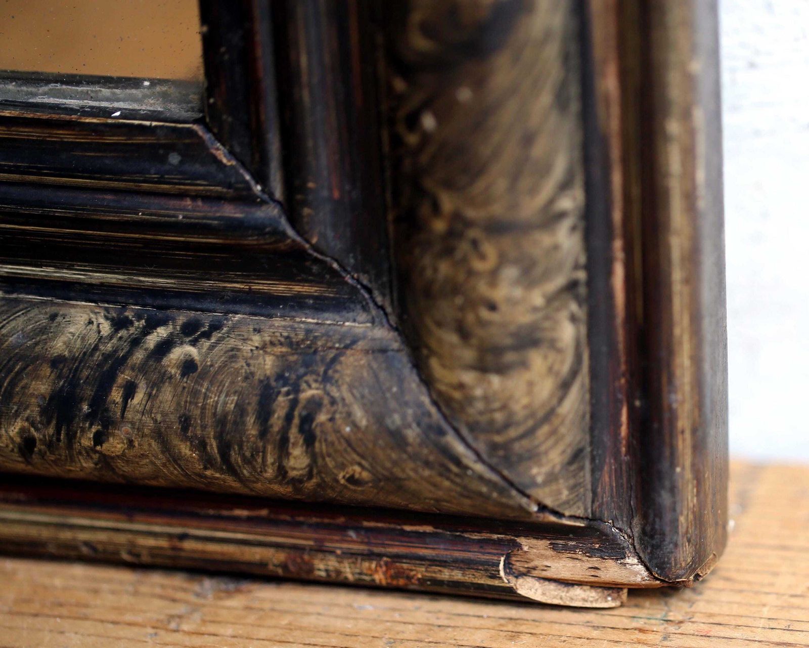 Antique French Mirror: Louis Philippe Style Faux Marble Frame photo 223.0