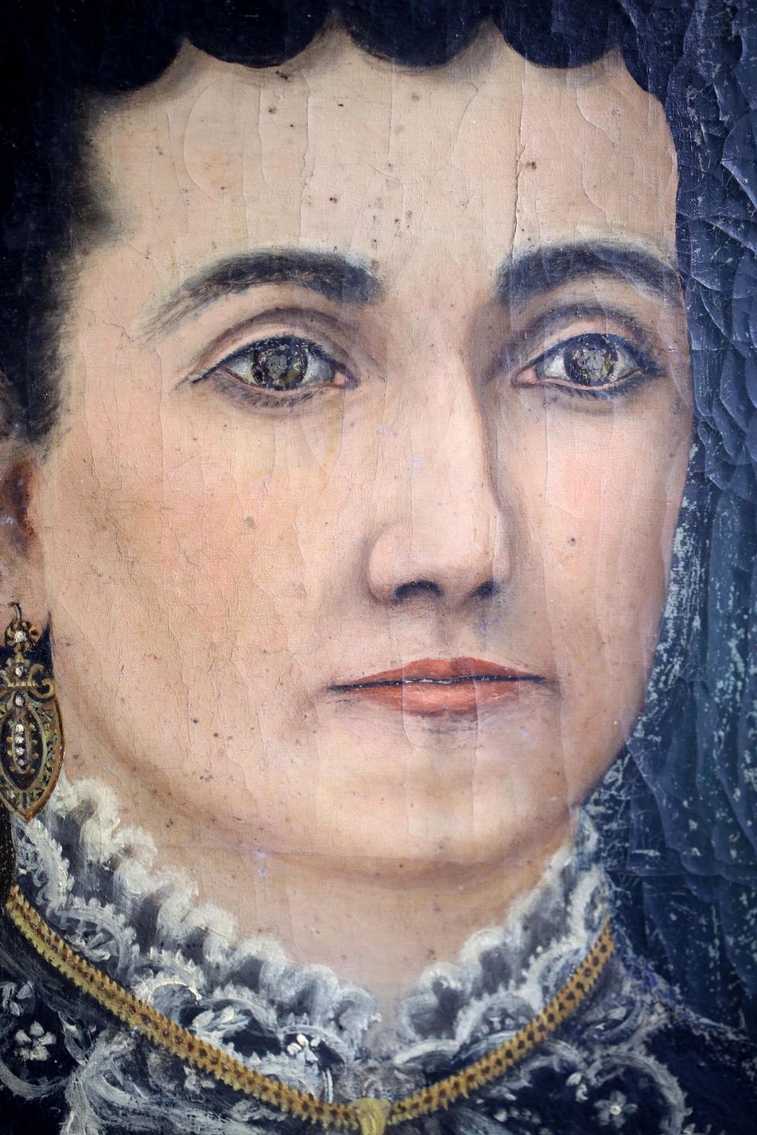 Large Antique Oil Painting Of A Woman French Framed Portrait Of A Lady Rococo Style photo furniture