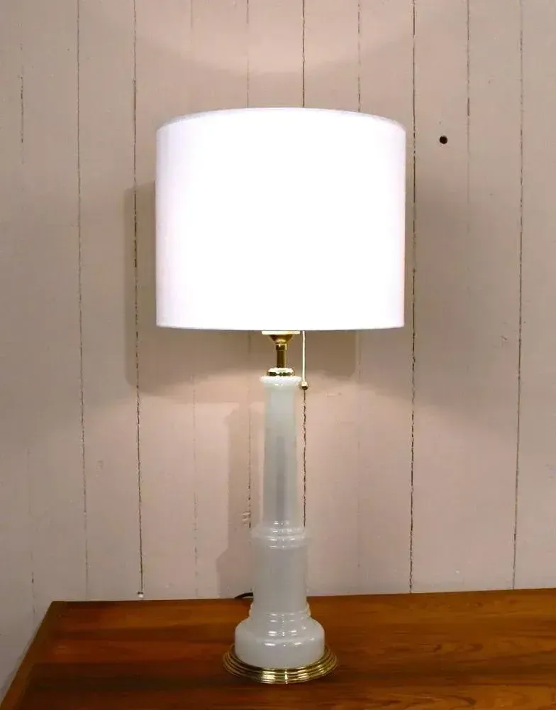 Large Swedish Glass And Brass Table Lamps By Josef Frank For Firma Svenskt Tenn, 1940s, Set Of 2 photo for sale