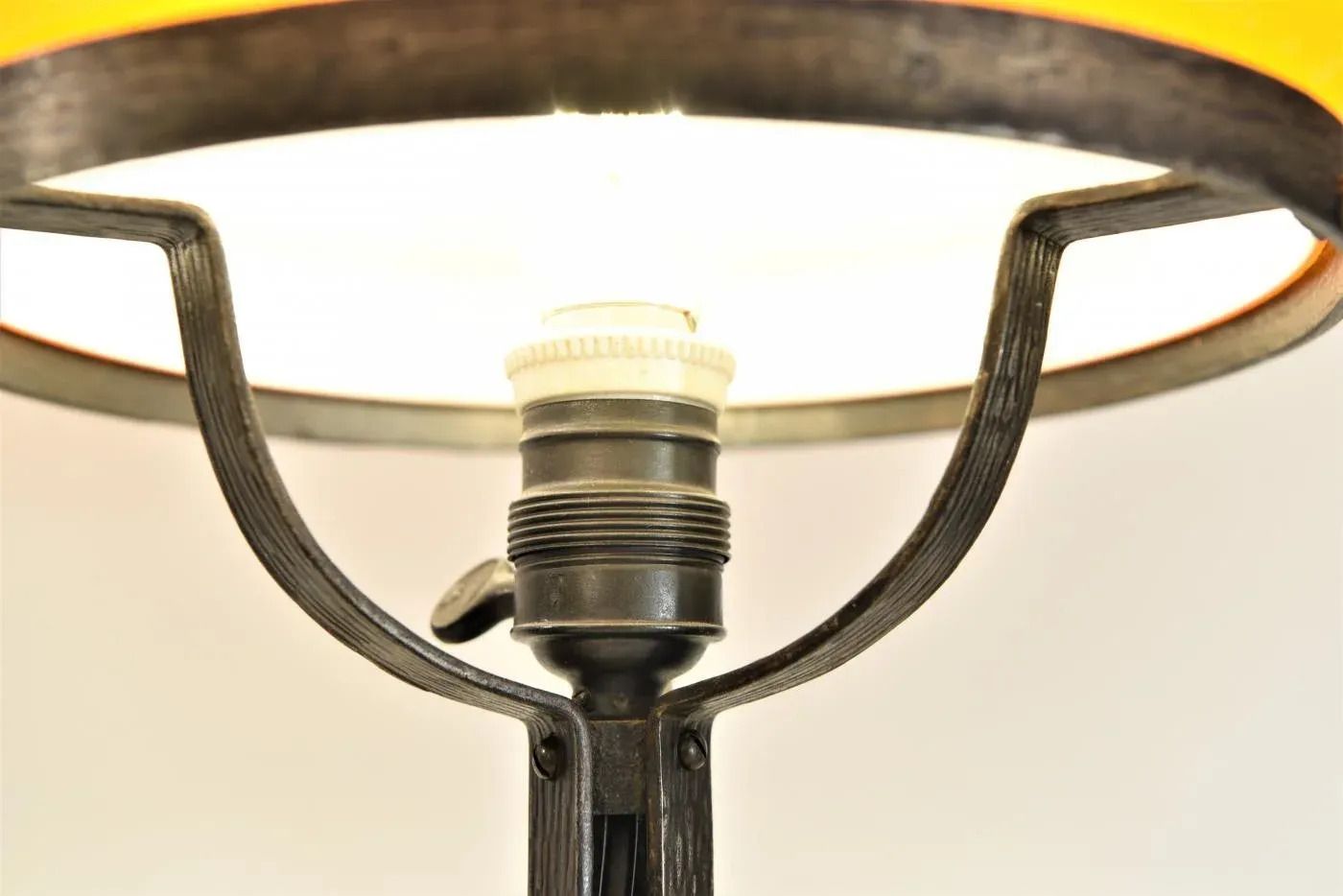 photo furniture Art Nouveau Wrought Iron And Glass Table Lamp From Jugendstil, Sweden, 1920s