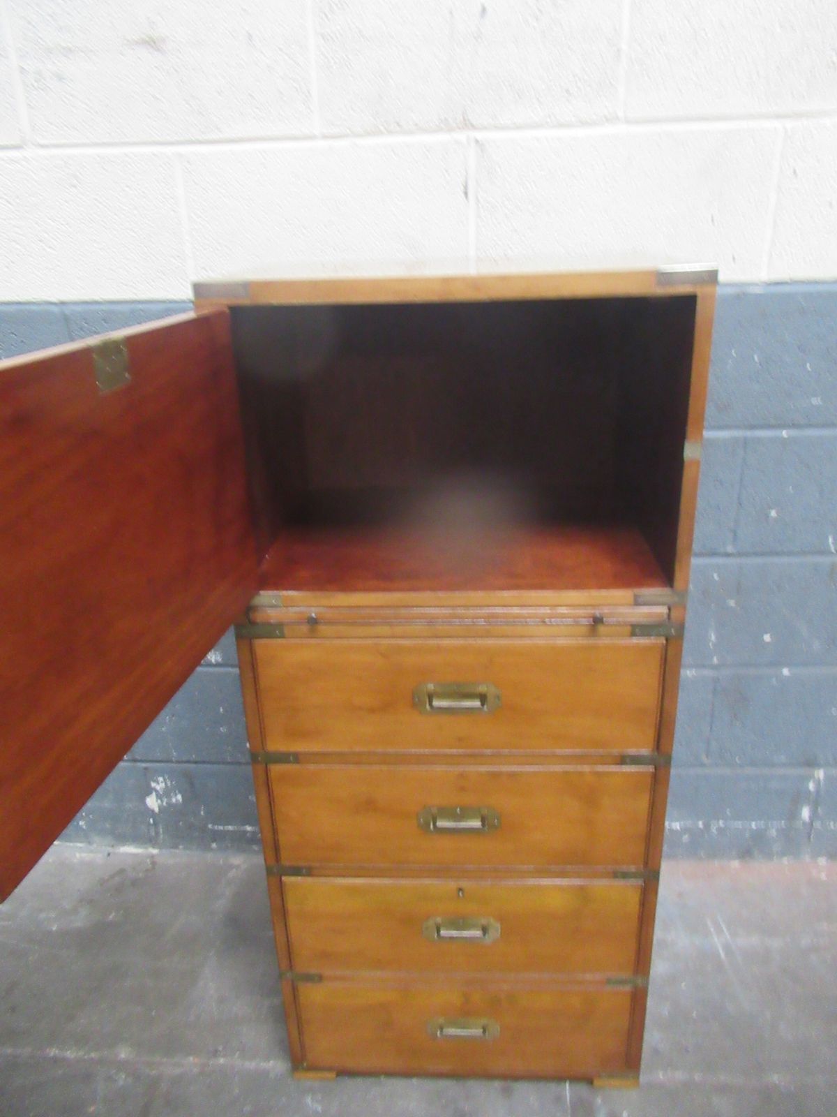 Brass Bound Campaign  Style Chest  Of Drawers   1970s photo 450.0